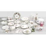 Selected small porcelain items including Dresden tea cup and saucer, further Dresden pots and