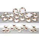Royal Albert 'Old Country Roses' tea service, comprising twelve cups, eleven saucers, three side