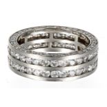 Good platinum diamond set band ring, round brilliant-cut, estimated 2.30ct approx in total, width