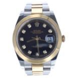 Rolex Oyster Perpetual Datejust 41 stainless steel and gold gentleman's bracelet watch, ref. 126303,