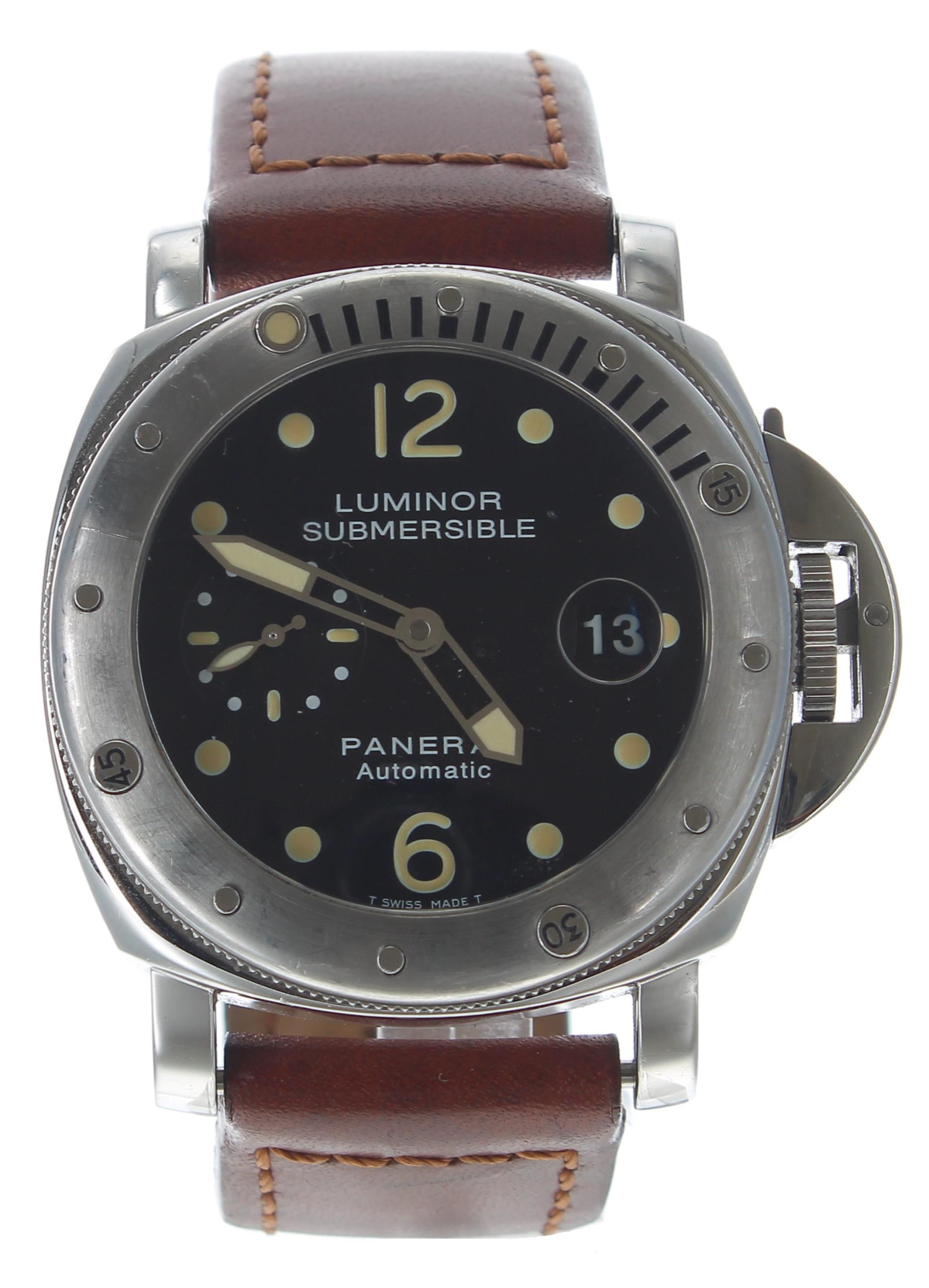 Panerai Luminor Submersible automatic stainless steel gentleman's wristwatch, ref. OP 6561, no.