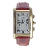 Cartier Tank Americaine 18k chronograph gentleman's wristwatch, ref. 2568, no. 7764xxxx, rectangular