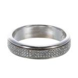 White metal full eternity diamond ring, 6.5mm, 9.4gm, ring size W/X (139776-1-A)