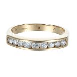 18ct yellow gold diamond set half eternity ring, 0.40ct approx, clarity SI, colour H/I, width 4mm,