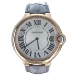 Cartier Ballon Bleu Mecanique 18k gentleman's wristwatch, ref. 3376, no. 796xxxx, silvered dial,