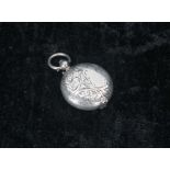 George V silver sovereign case, the foliate engraved case hinged at the base, maker W H Haseler,