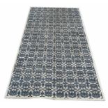 Spanish repeated geometric pattern carpet, 120" x 78" approx