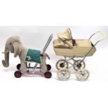 Tri-Ang Toys Revel dolls pram, in original cardboard box; together with a Merrythought Toys push/