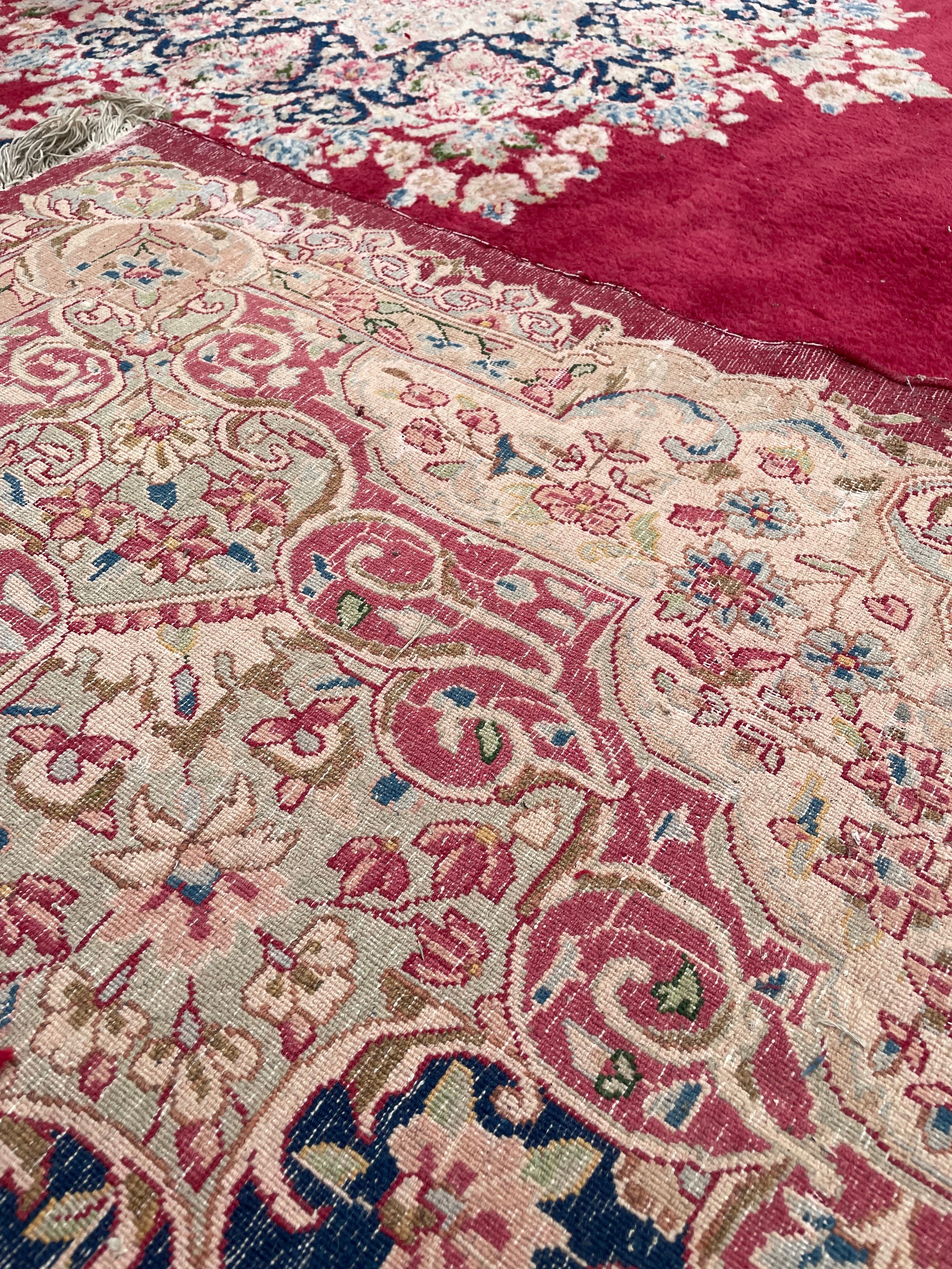 Large red ground Kerman style carpet, - Image 3 of 3