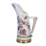 Royal Worcester blush ivory porcelain ewer, decorated with gilt highlighted floral sprigs with