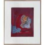 Henry Inlander (1925-1983) - abstract work, gouache and pastel, mixed media, 16" x 11.75" **