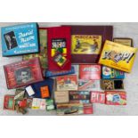 Collection of assorted vintage board games, jigsaw puzzles, card games and magic activity sets etc.