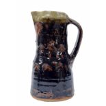 Jim Malone (b.1946) Studio stoneware pottery jug, impressed monogram marks, 11" high