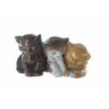 Royal Worcester - porcelain figural group of three kittens, model no. 3141, factory stamp and rd no.