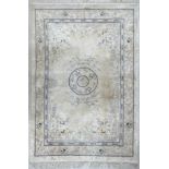 Chinese silk cream floral design rug, 74" x 48" approx