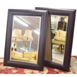 Pair of Nina Campbell rectangular faux snakeskin cushion framed wall mirrors, 41.5" x 30" (2)