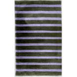Chinese Tai Ping purple and black striped rug, 59" x 36" approx