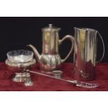 French silver plated stove top coffee percolator, stamped markings to the underside, 9" high;
