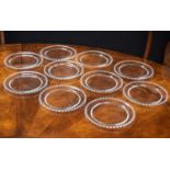 Set of ten Lalique 'Andlau' circular plates, each signed, 8" diameter (10)
