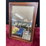 19th century mahogany inlaid dressing table mirror, the rectangular plate within a boxwood and