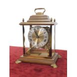 Schatz four glass chiming mantel clock in a bracket style case, 12" high