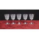 Baccarat 'Rohan' five liqueur drinking glasses, moulded 'France' mark to each, 3.25" high (5)