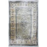 Chinese silk cream floral design rug, 60" x 36" approx