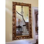 Large decorative Indonesian giltwood rectangular giltwood wall mirror, 76" x 41" **purchased from