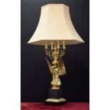 Large decorative and heavy brass lamp in the Classical style, modelled as an open winged eagle