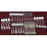 Reed & Barton forty eight piece - eight sitting sterling cutlery set, comprising eight knives 9"
