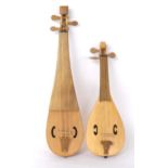 Three string treble rebec and a three string piccolo rebec (2)