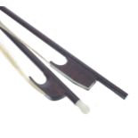 Two contemporary Baroque bows, unstamped (2) *Please check CITES regulations regarding export of