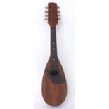 Interesting 19th century pocket mandolin circa 1900, 21.5" long overall