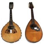 Flatback pear shaped mandolin by and labelled Carlo Ricordo, Napoli, no. 4007..., case; also another