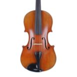 French Mirecourt School viola circa 1920, the two piece back of faint medium curl with similar