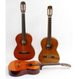Three classical guitars including Moridaira model 9513 classical guitar, made in Japan; together