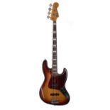 1973 Fender Jazz Bass guitar, made in USA, ser. no. 3xxxxx2; Finish: three-tone sunburst, large