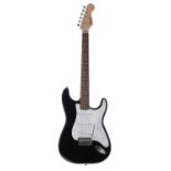 2007 Squier by Fender Affinity Series Strat electric guitar, crafted in Indonesia; Finish: black,