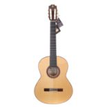Admira F4 Flamenco guitar; Back and sides: cypress; Top: solid spruce; Fretboard: ebony; Frets: