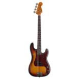 1971 Fender Precision Bass guitar, made in USA, ser. no. 3xxxx1; Finish: three-tone sunburst, wear