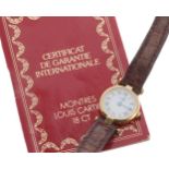 Cartier Ronde 18ct lady's wristwatch, serial no. 660101xxx, circa 1987, white Roman numeral dial,