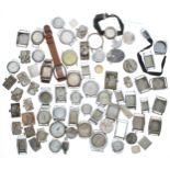 Wristwatch parts to include Buren, Omega, Eska, Movado, Zenith, Record, Doxa, etc