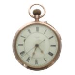 Edwardian 9ct centre seconds lever pocket watch, Chester 1906, three quarter plate movement with