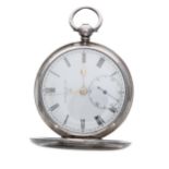 Victorian silver fusee lever hunter pocket watch, London 1849, the movement signed Barrauds &