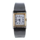 Vertex Herald 18k square cased gentleman's dress watch, square white dial with Roman numerals and