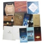 Vintage watch catalogues with some price lists, to include Rolex 1980 & 1981; Rolex Cellini