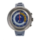 Memosail Regatta countdown chronograph gentleman's wristwatch, case no. 1000-3, circular blue dial