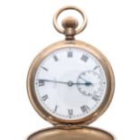 Limit gold plated lever hunter pocket watch, signed Swiss movement, Roman numeral dial with