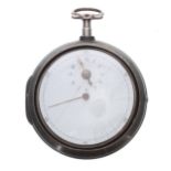 George III silver verge centre seconds pair cased pocket watch, Birmingham 1790, the fusee