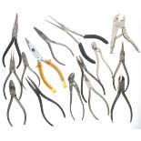 Quantity of assorted pliers, cutters and grips from a watchmakers workshop (15)